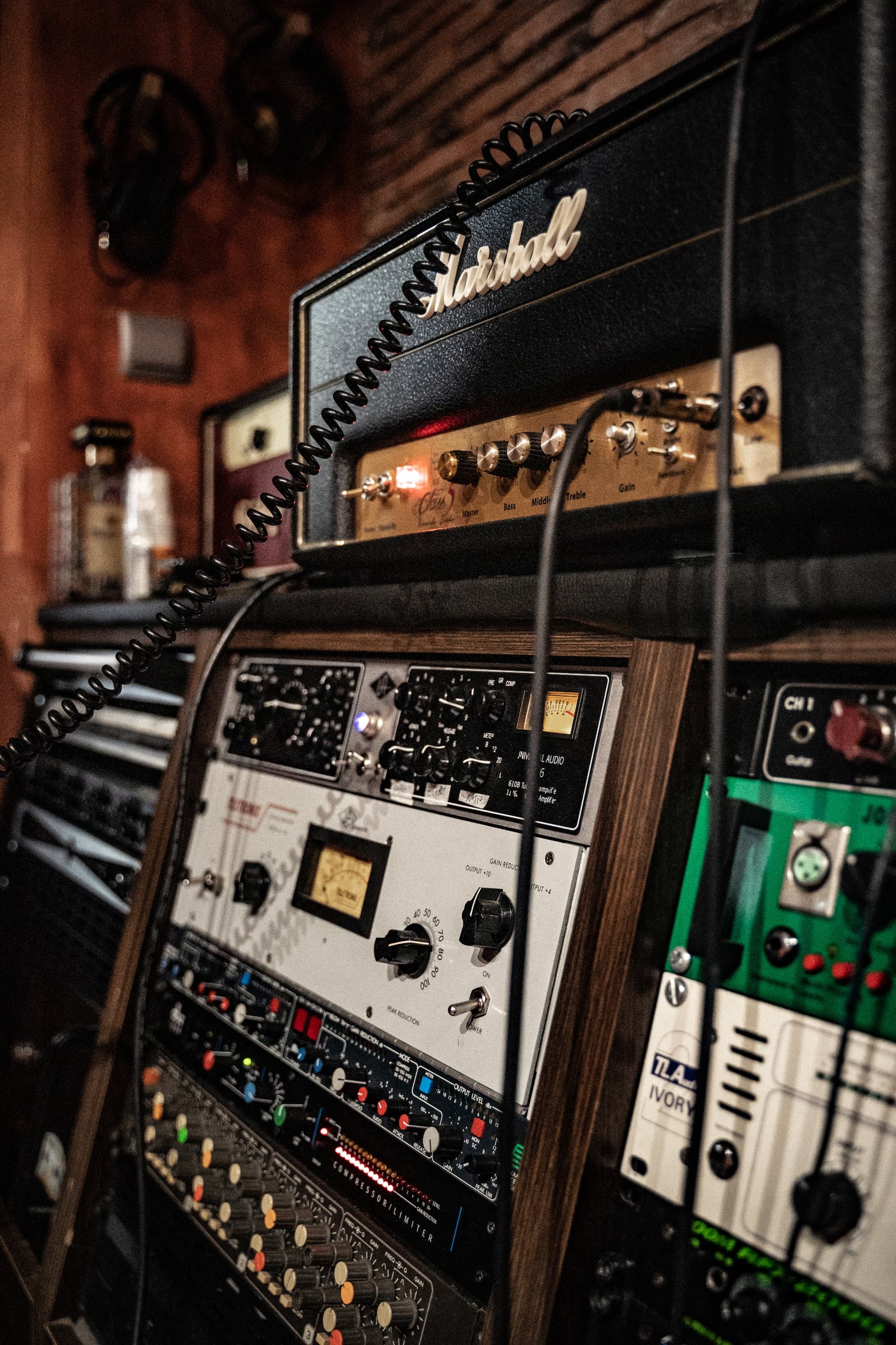 Guitar amp over studio outboard gear